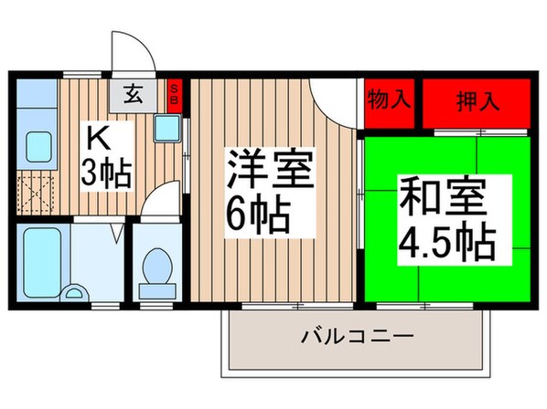 カスヤハイツAの物件間取画像